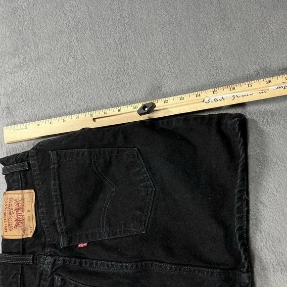 VTG Levis 511 Skirt Womens 8 Black Slim Y2K Mini Grunge Made in USA Denim 90s - Picture 7 of 9